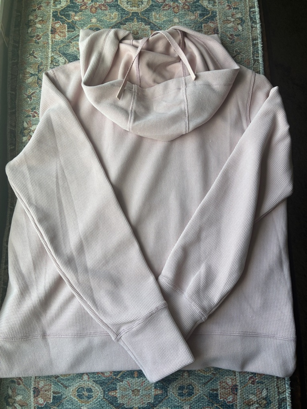 Calvin Klein Performance Dusty Pink Waffle-Knit Hoodie - Picture 3 of 3